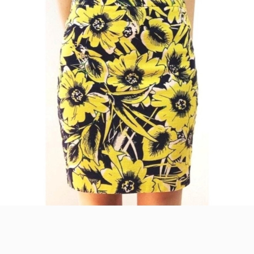 J. Crew The Pencil Floral  Basketweave Cotton Skirt